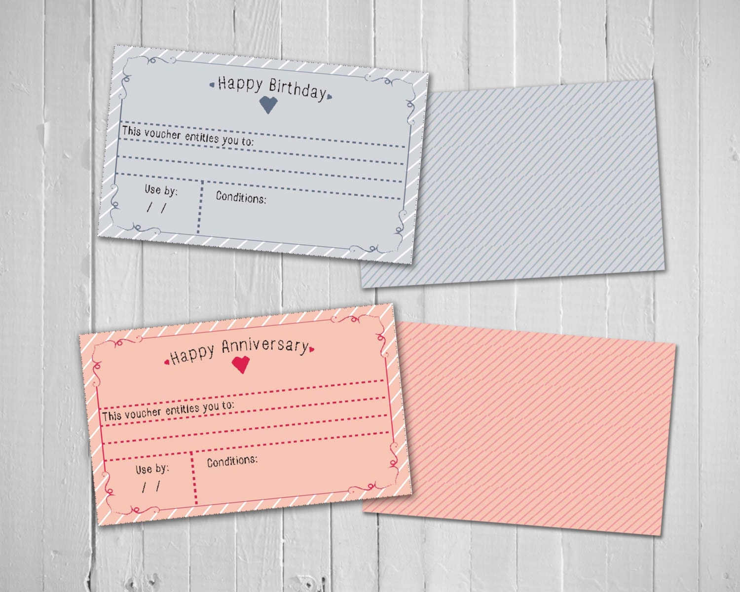 Buy announcements gifts birthday - Printable vouchers, Anniversary gift, birthday vouchers, Pink and blue, Digital Downloads, Print designs, fun present