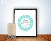 Quote Print, Printable wall art decor poster - inspirational love quotes, digital - Louisa May Alcott Little Women