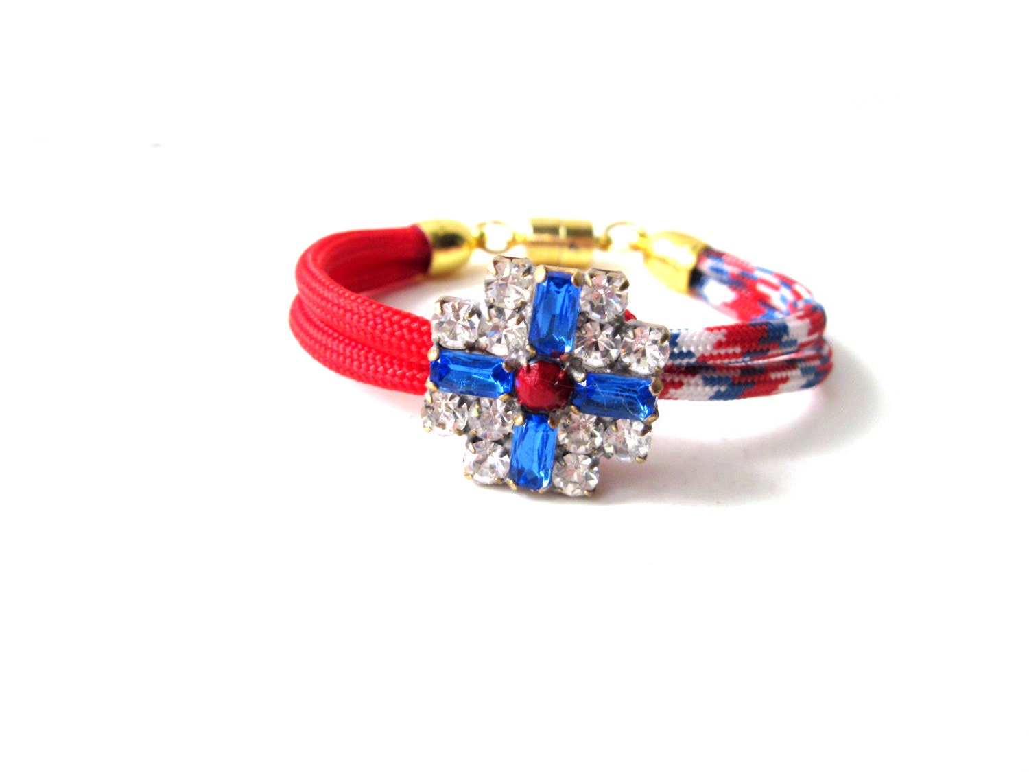 Fourth of July bracelet - red, white and blue bracelet, independence day bracelet, july 4th bracelet, patriotic bracelet