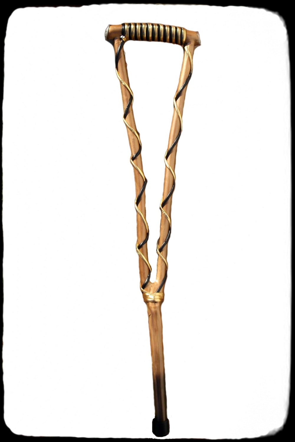 Who Dat Walking Stick OOAK Cane, Saints, black & gold, rustic, bling, Fleur de Lis, football,,  Ready to ship..