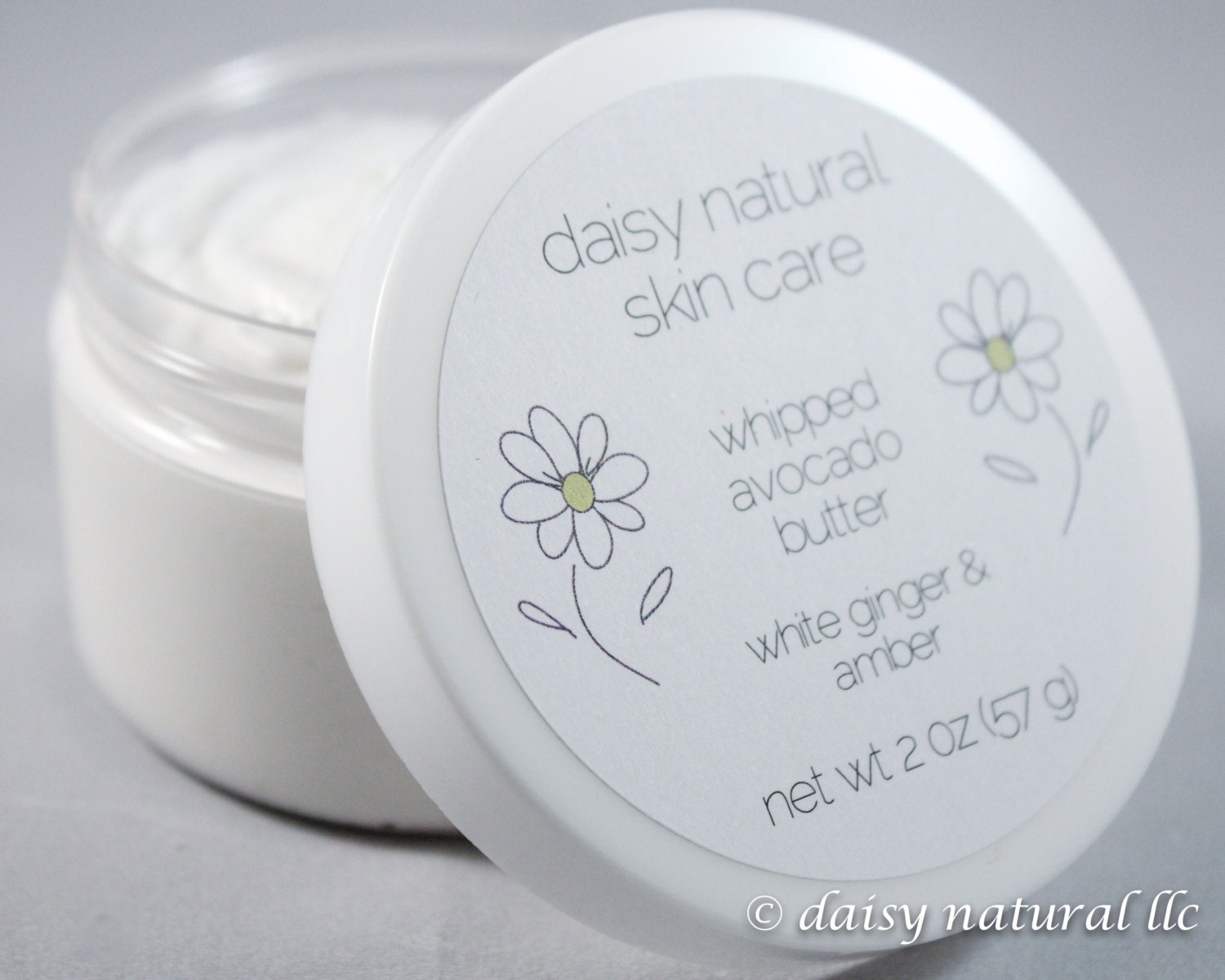 Whipped Body Butter, White Ginger & Amber, One Jar, 2 oz. - handmade, natural, vegan
