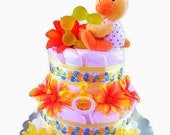 Rubber Duck Diaper Cake, Gender Neutral Diaper Cake, Unisex Diaper Cake