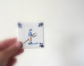 Delft blue ceramic- original Delft blue- with certification- KLM tile- boy with toy- Dutch vintage- Dutch airlines gift