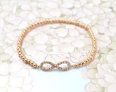 Rhinestone Infinity Bracelet - ROSE GOLD