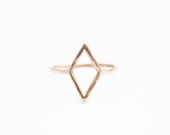 Gold Fill Diamond Shape Ring, Thin Gold Ring, Simple Ring, Geometric Shape, Pinky Ring, Midi, Knuckle Ring