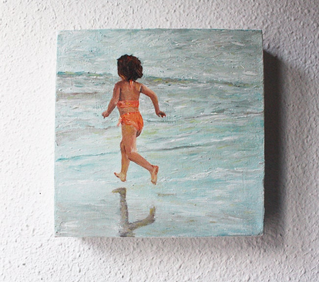 SPRING OFFER girl beach days Etsy oil painting canvas for the wall