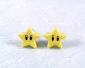 Super Mario Invincibility Star Post Stud Earrings, Power Up, Cute, Kawaii :D