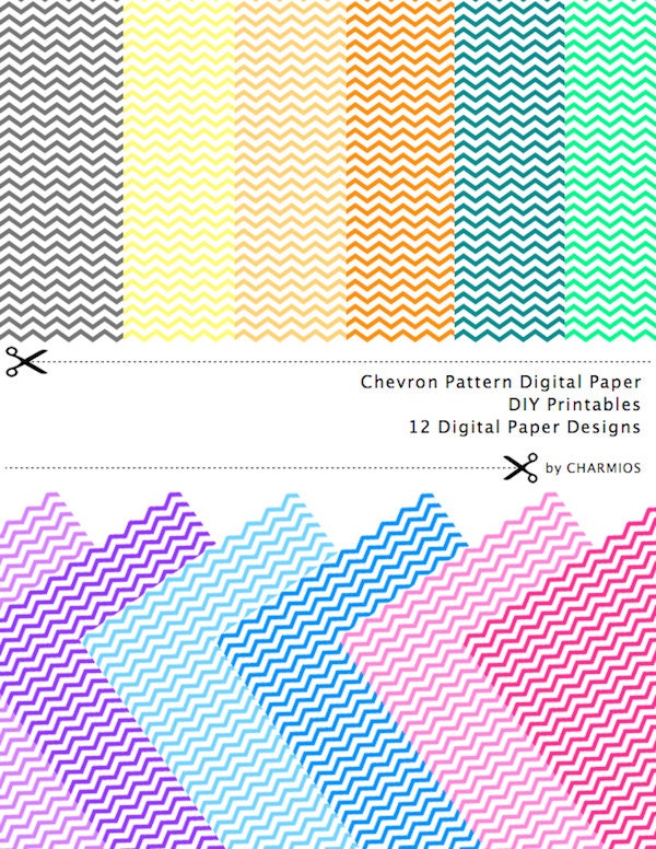 Chevron Digital Background Sheets - Party Printables - Digital Download Il_570xn