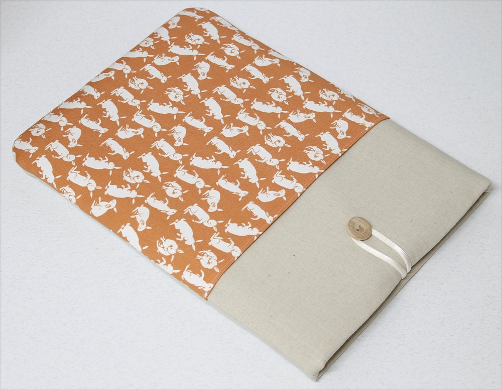 Orange Rabbits  Ipad or other tablet fabric cover sleeve