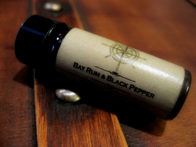 Botanical Perfume Oil, 1/8 oz. Bay Rum & Black Pepper- Bay Rum, Black Pepper, Citrus, Spice. Natural Perfume, Organic Essential Oils.