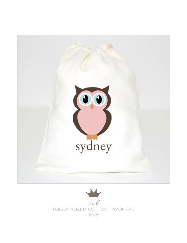 owl: favor bag personalized
