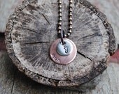 Mom Necklace in Copper and Nickel Silver with a Baby Foot, Custom Necklace