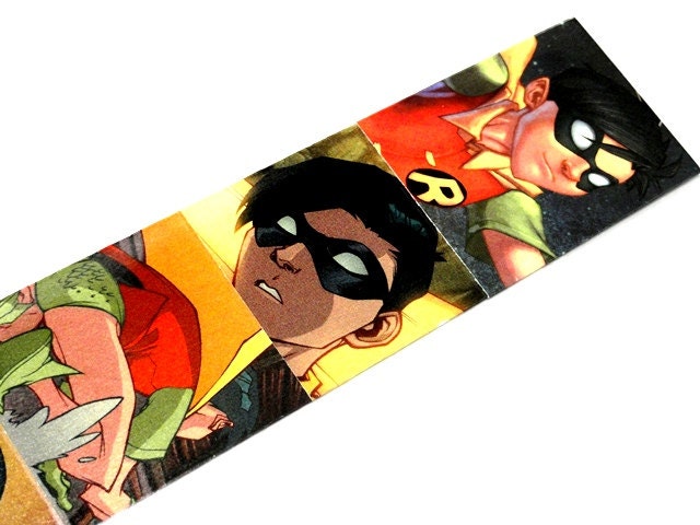 Young Justice Teen Titans Robin Richard "Dick" Grayson Bookmark inspired by DC Comics OOAK Laminated recycle yj