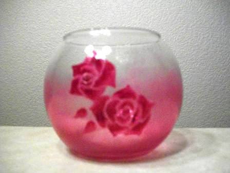 Custom Candle Holder, Glass, Hand Painted, Your choice of color/design