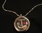 Hand Stamped Floating Charm Necklace with Anchor