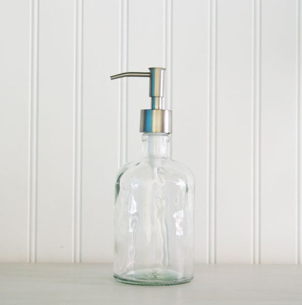 Recycled Glass Soap Dispensers- Clear Glass