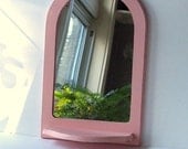 Mirror With Shelf Vintage Arched Shabby Cottage Chic Painted Coral And Lightly Distressed Home Decor