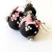 Pink and Black Earrings, Butterfly Earrings, Polymer Clay Jewelry, unique jewelry, gifts for her, Spring Time, Butterflies