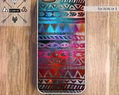 Tribal Galaxy iPhone Case Galaxy iPhone 5 Case, iPhone 4 Case, Aztec iPhone Case, Silicone iPhone Case or Plastic