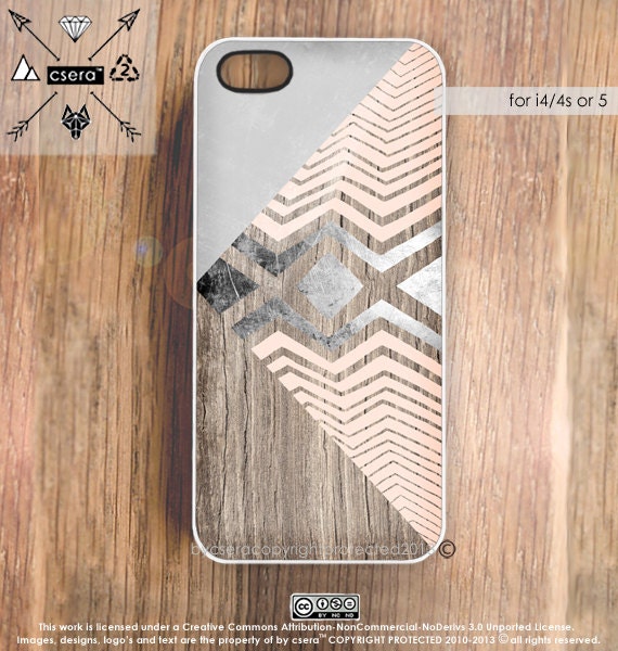 iPhone5 Case Wood Print iPhone 4s Case Chevron iPhone Case, Geometric Cases, iPhone 4 Case - Soft Silicone Case or Hard Plastic iPhone Case