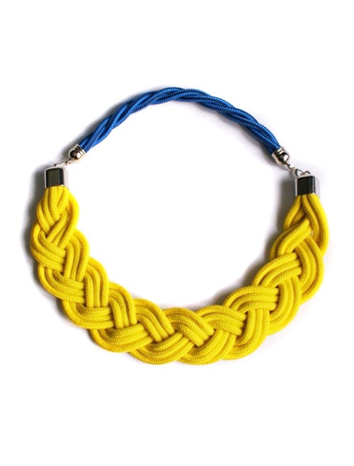 SPORTY rope NECKLACE - statement necklace - bib necklace - spring necklace - yellow necklace - sporty necklace - fashion jewelry