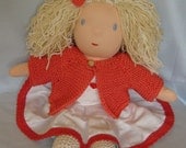 Custom Waldorf doll  soft handmade natural doll toy 14" blonde hair blue eyes made to order deposit