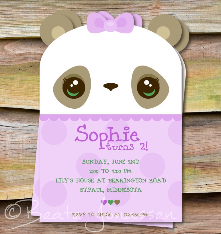 Printable Panda Girl Invitation Il_170x135