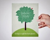 Custom Family Tree Art Print - 8x10 personalized family art, family quote, gift for family, word art, typography, family poster
