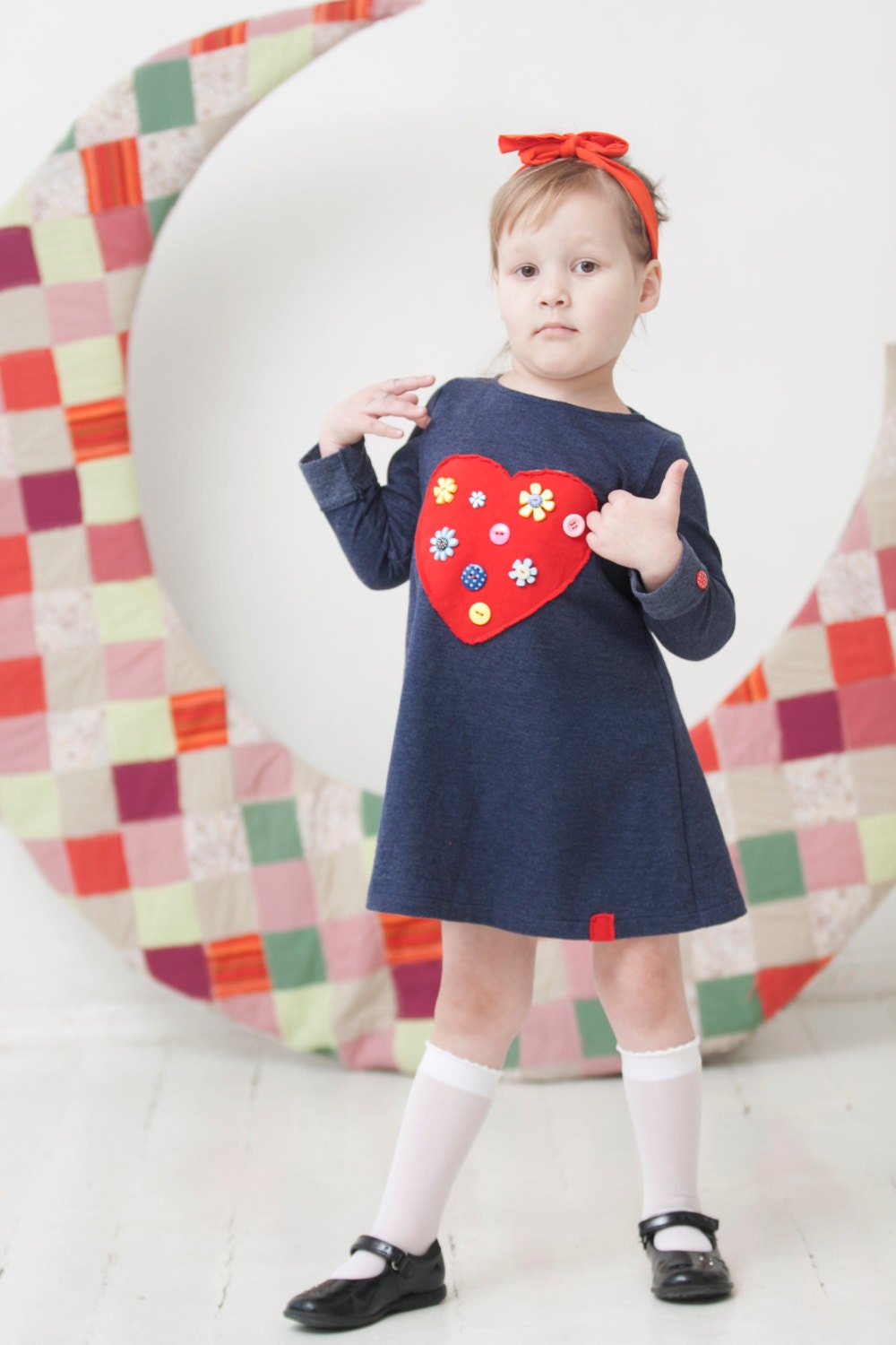 Girls dress long sleeve A line dress Spring dress
