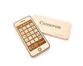 Personalized Phone Toy - Smart Phone Toy - Wooden Toy - Eco Friendly Imagination Toy - Pretend Play for Babies, Toddlers, and Preschoolers