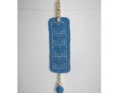 Crocheted bookmark BLUE LOVE Handmade Valentines gift for him
