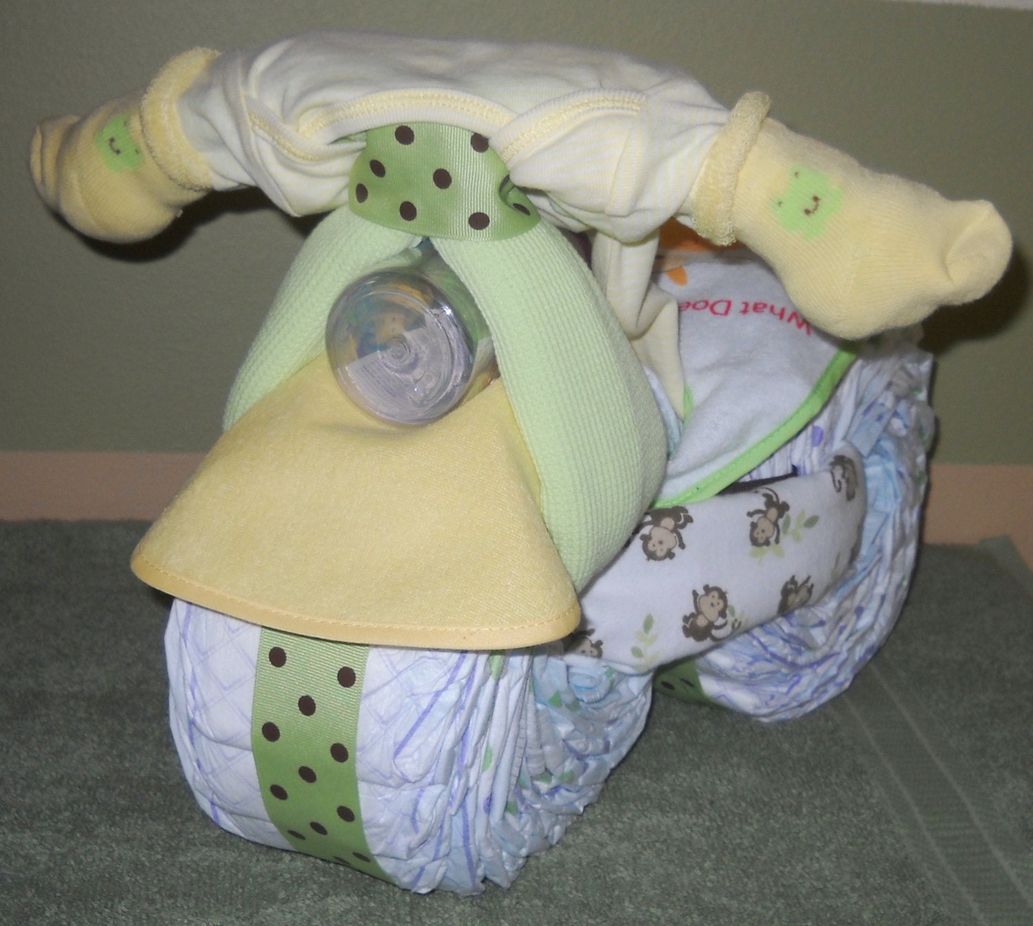Tricycle Diaper Cake for Baby Shower Centerpiece or Gift