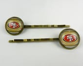 San Francisco 49ers Logo Glass Bobby Pin, Trading Card Images