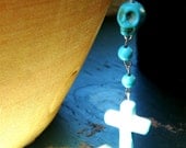 Blue Skull Bead Rosary Howlite Beautiful Muertos Day of the Dead Beaded Necklace Religious Tattoo