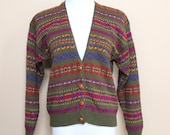Fair Isle Cardigan // Multicolor // Women's Small or Medium