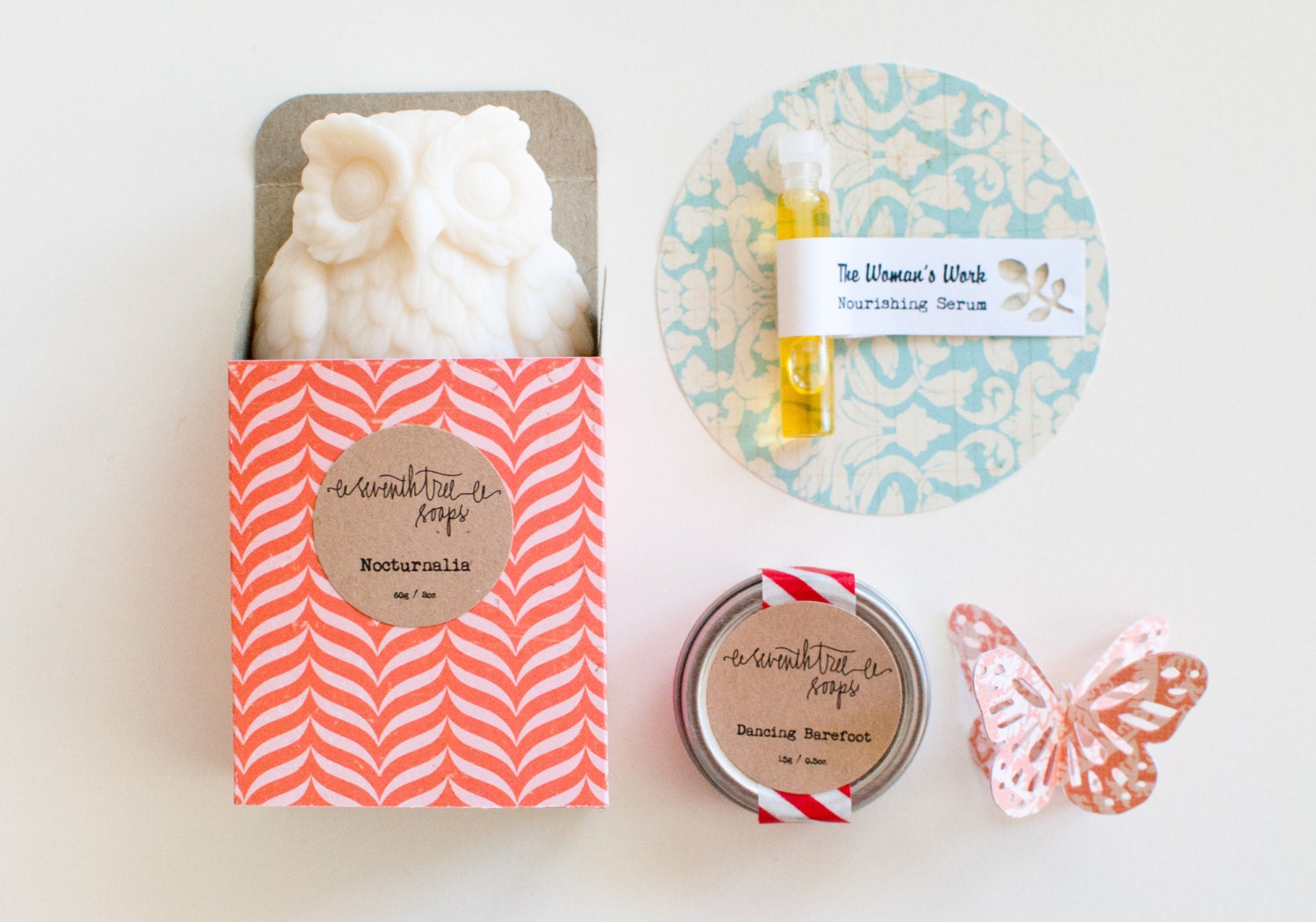 Owl Soap Gift Set - Owl Soap, Lip Balm, Nourishing Serum - seventhtreesoaps