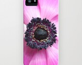iPhone Case - 5 4 4s 3g 3gs - Hello Spring - The Heart of a Anemone - flower - nature - photography - pink lilac purple blossom - summer