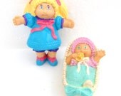 Cabbage Patch Kids Miniature Doll Figurines - Vintage 1980s Toys - Set of 2