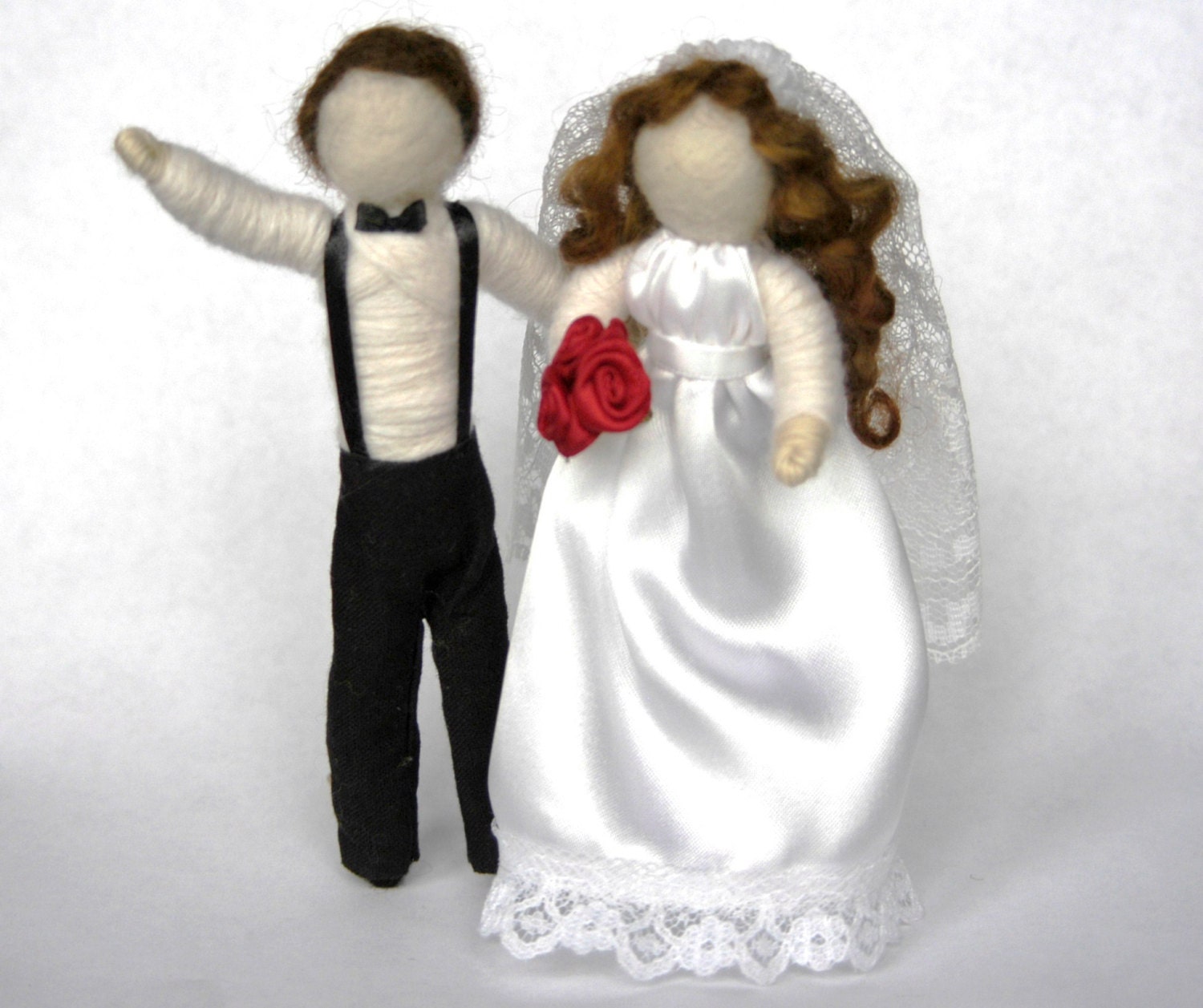 Bride and Groom wedding cake topper just married wedding dolls cake decoration