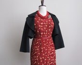 Vintage sleeveless rayon dress, summer maxi dress in vermilion