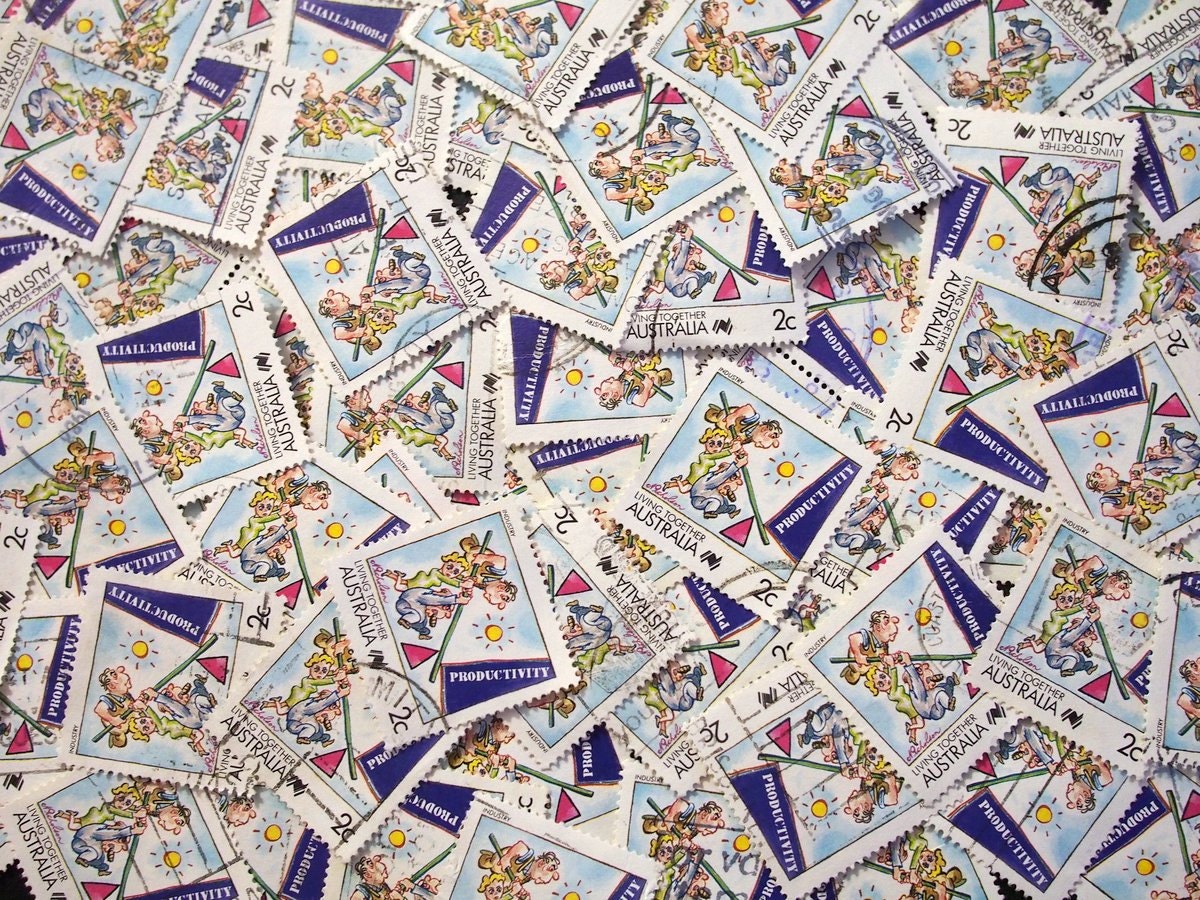 Australian Living Together Cartoon Stamps x 10