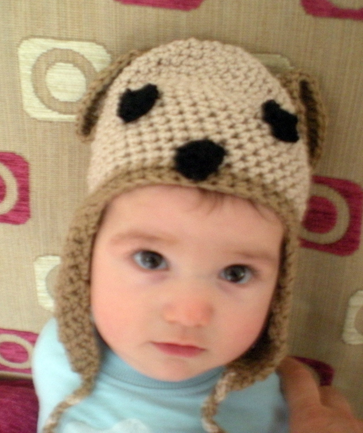 Little Bear light brown  crochet baby hat for baby born