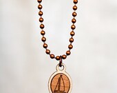 Sailboat Necklace, Handcrafted and Laser Engraved