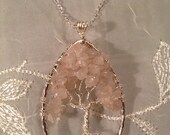 Rose Quartz Teardrop Tree of Life --Handmade Jewelry Pendant Wedding Locket Spirit Gemstones Wire Wrapped Trees Custom by Just4FunDesign
