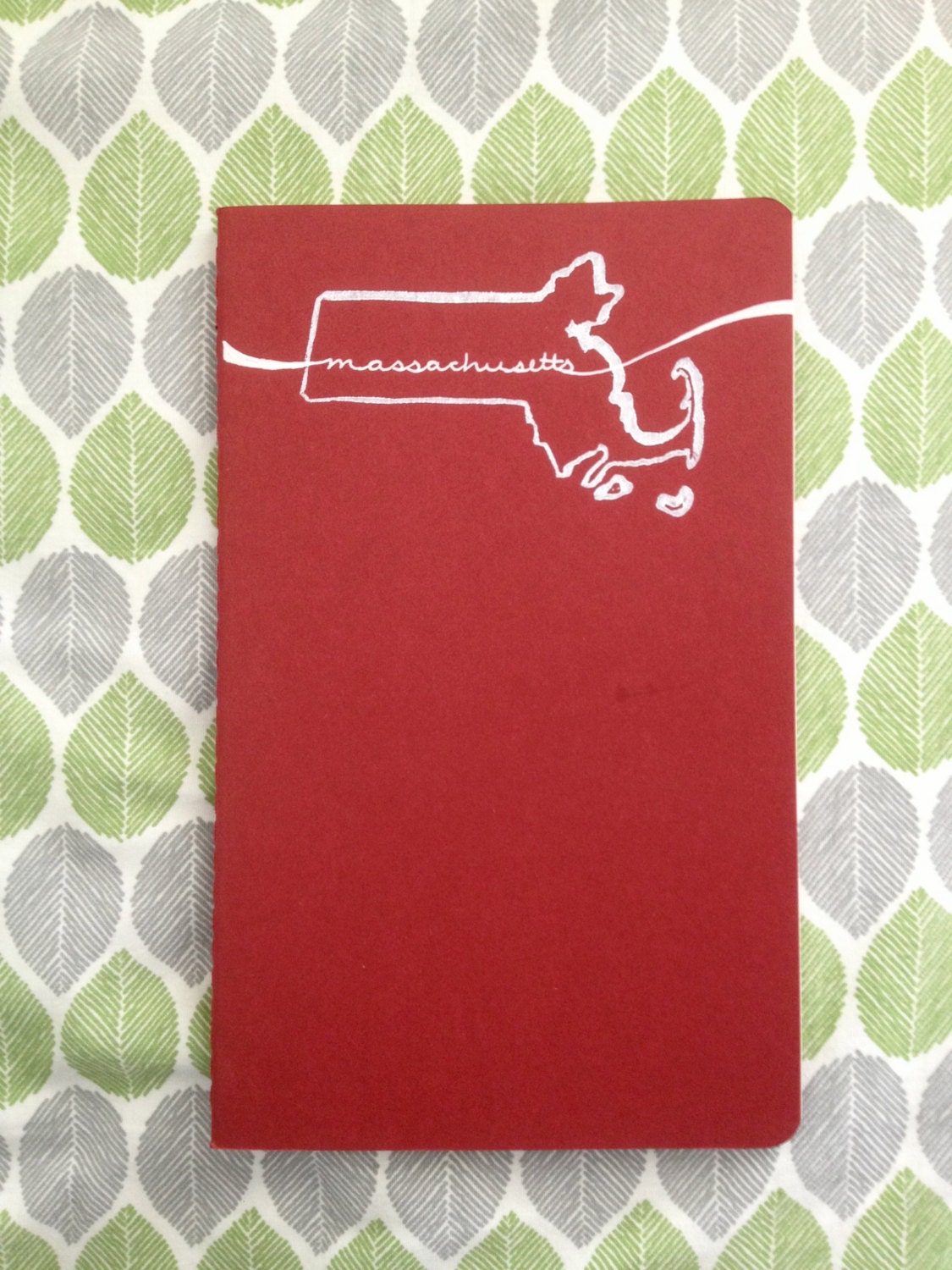 Northeast - Hand-Printed State Red/White or Black/Grey Moleskine Cahier