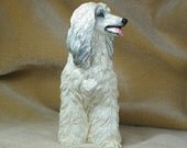 READY TO SHIP Pearlized White Afghan Hound Sighthound Dog on Etsy Handpainted resin sculpture figure ornament figurine