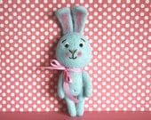 Cute Needle Felted Blue Bunny Rabbit