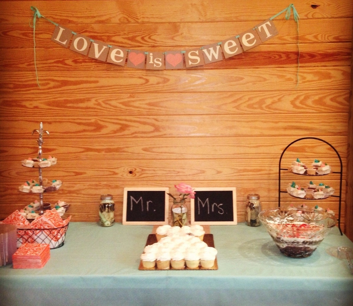 Love is Sweet Wedding Banner/ Wedding Decoration/ Garland/ Bridal Shower / Photo Prop- Signage/ Reception Decor/ You Choose the Colors