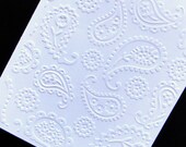 Embossed Cards, 8 Blank Note Cards, Lace Paisley Cards, Embossed Paisley & Flowers, Wedding Thank You Cards - Handmade Vintage Stationery