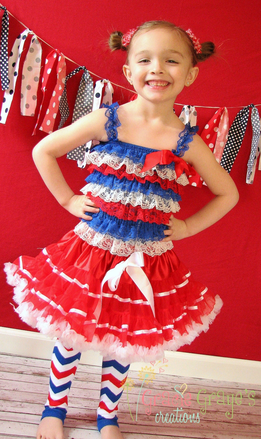White Striped Petti-Skirts: Red or Pink